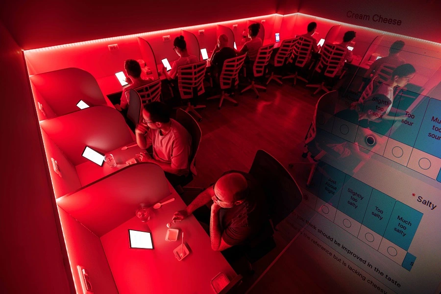 people working in lab under right light